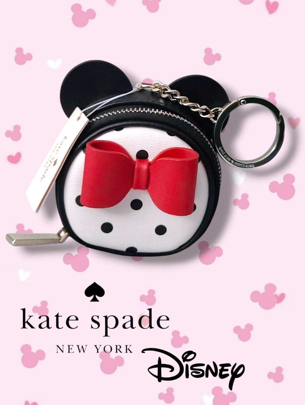 Kate Spade x Disney Minnie Mouse Coin Purse Keychain